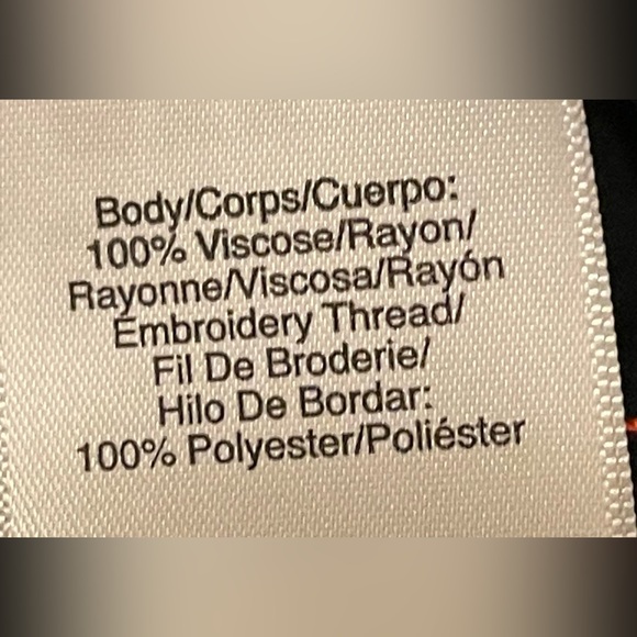 DKNY CHIFFON STRIPED BLOUSE WOMENS SHORT SLEVEE BLACK/ORANGE ROUND NECK SZ LARGE - Picture 7 of 14